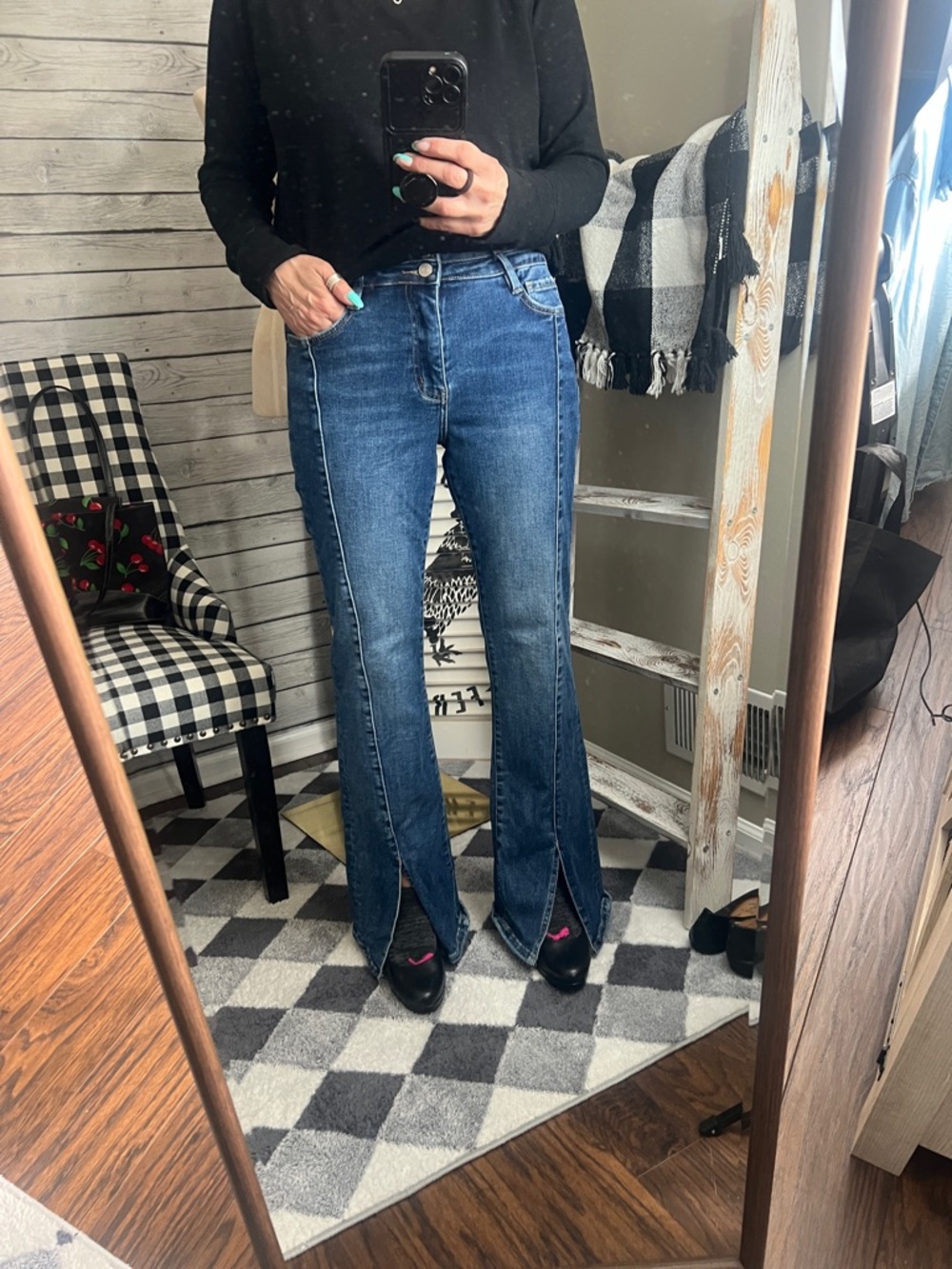 Lovervet by Vervet high-rise kick flare jeans